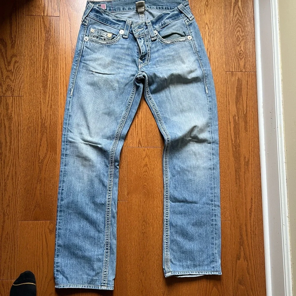 • True Religion Light Blue Distressed Men’s Jeans